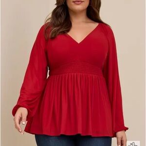 Torrid Red Babydoll Top 6x
